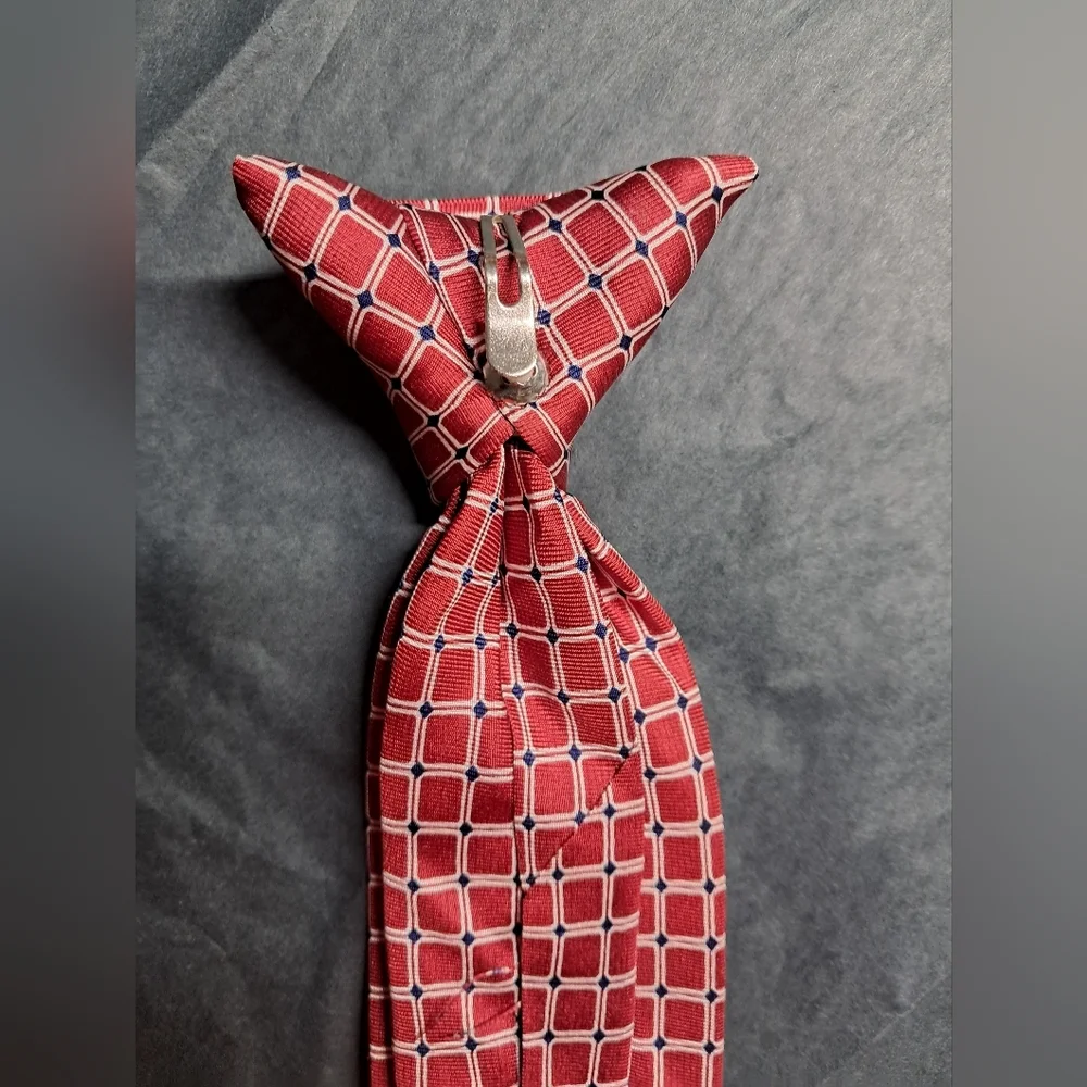 Youth clip-on tie CHAPS red, white, and blue silk tie